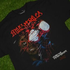 Marvel Spider-Man Miles Morales Duality Graphic T-Shirt Men's Sz XL Black Tee